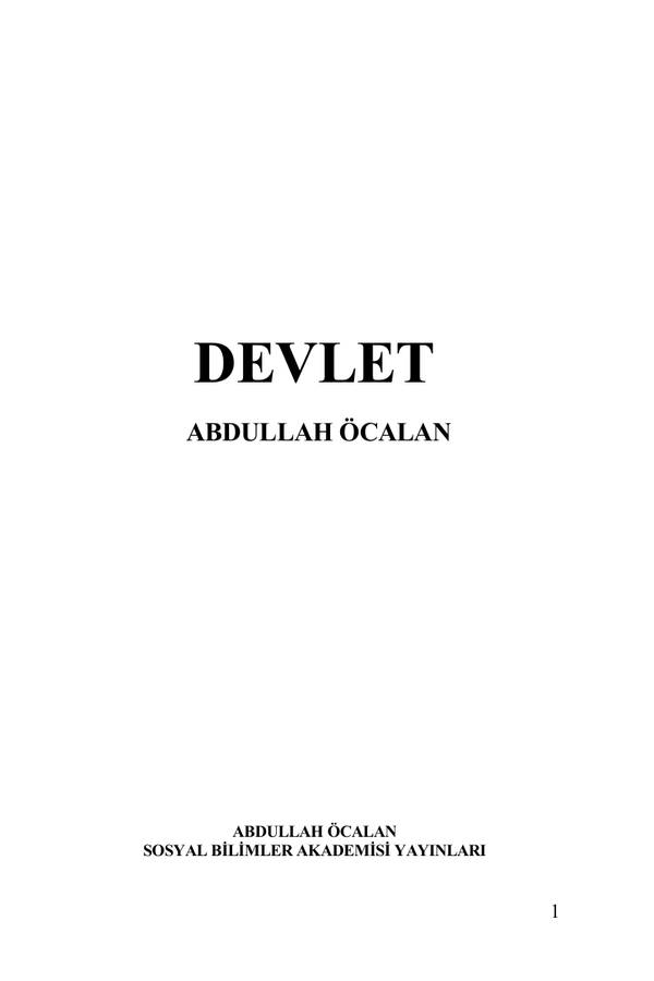 Abdullah Öcalan — Devlet kapağı