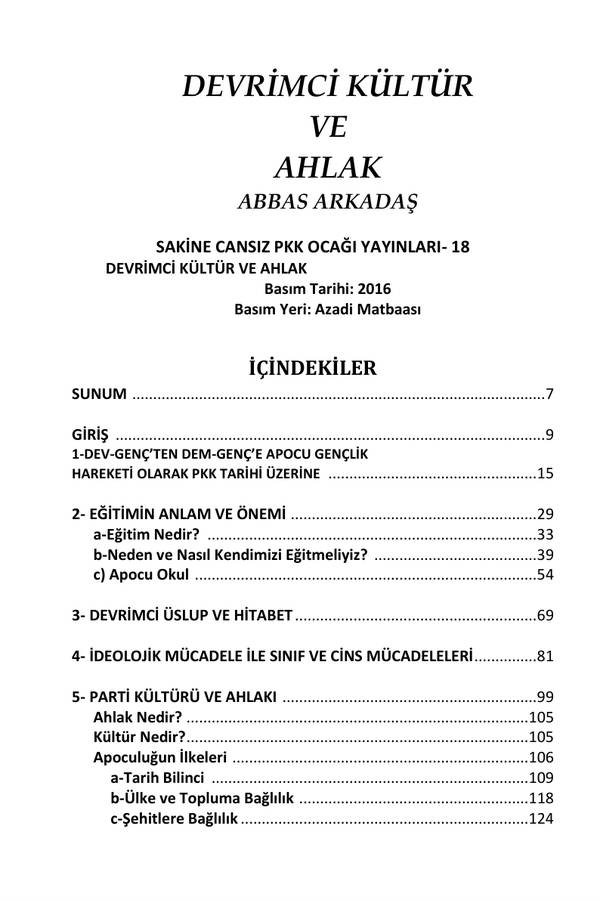 Devrimci Kültür ve Ahlak — Abbas Arkadaş kapağı