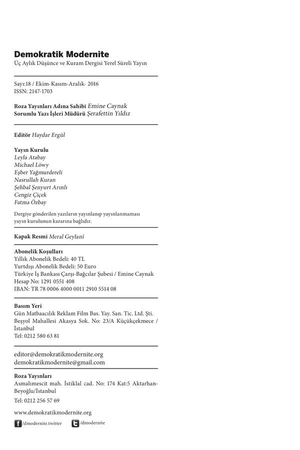 Demokratik Modernite — Sayı 18 kapağı