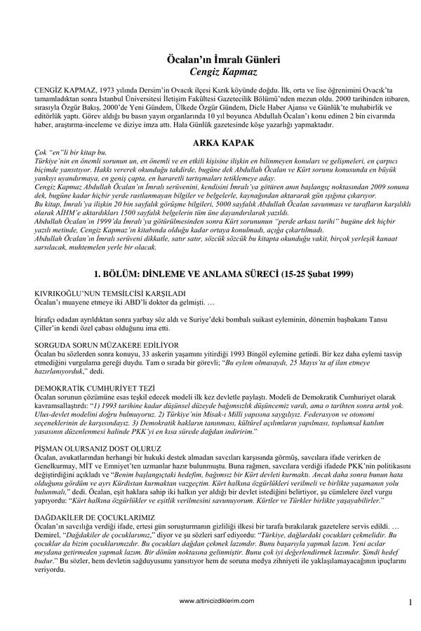 Öcalan'ın İmralı Günleri