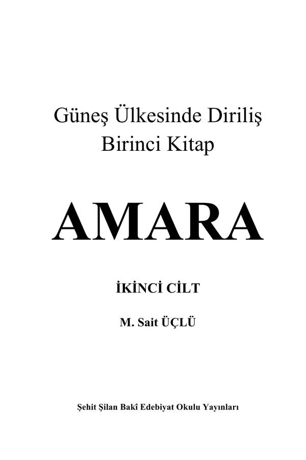 Amara 2. Cilt kapağı