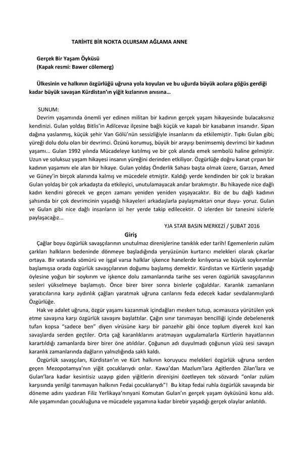 Her Mevsim Gulan Tarihte Bir Nokta Olursam Ağlama Anne kapağı