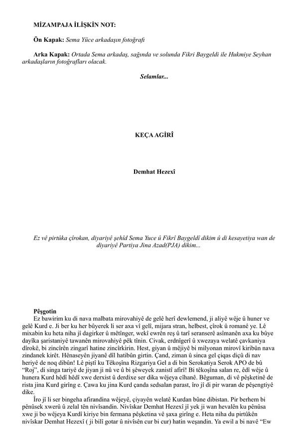 Keça Agirî kapağı