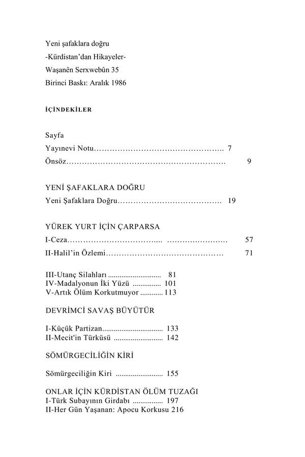 Yeni Şafaklara Dogru — Kürdistandan Hikayeler kapağı