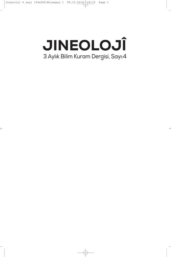 Jineoloji Dergisi — 4. Sayı kapağı