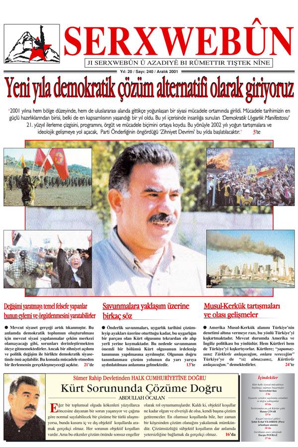 Serxwebûn — Aralik 2001. Sayı 240 kapağı