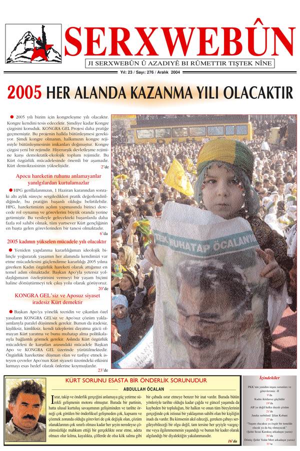 Serxwebûn — Aralik 2004. Sayı 276 kapağı
