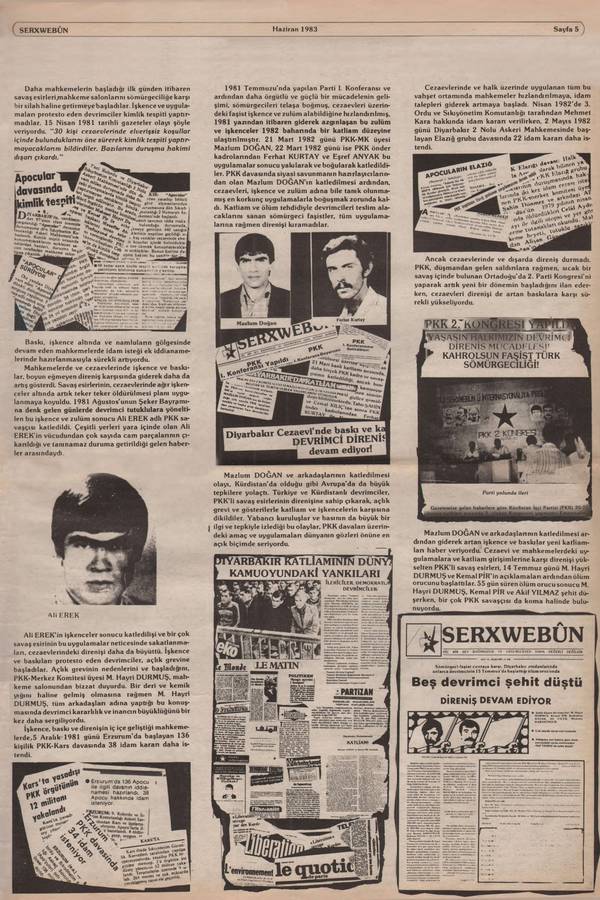 Serxwebûn — Haziran 1983. Sayı 18 kapağı