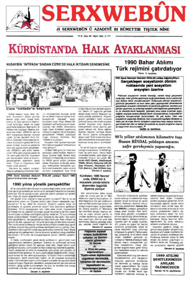 Serxwebûn — Mart 1990. Sayı 99 kapağı