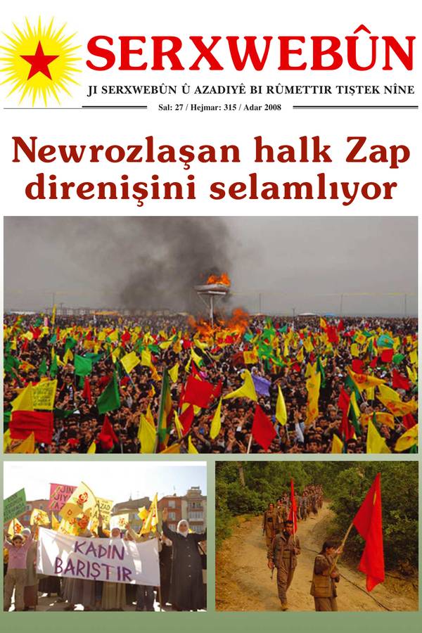 Serxwebûn — Mart 2008. Sayı 315 kapağı