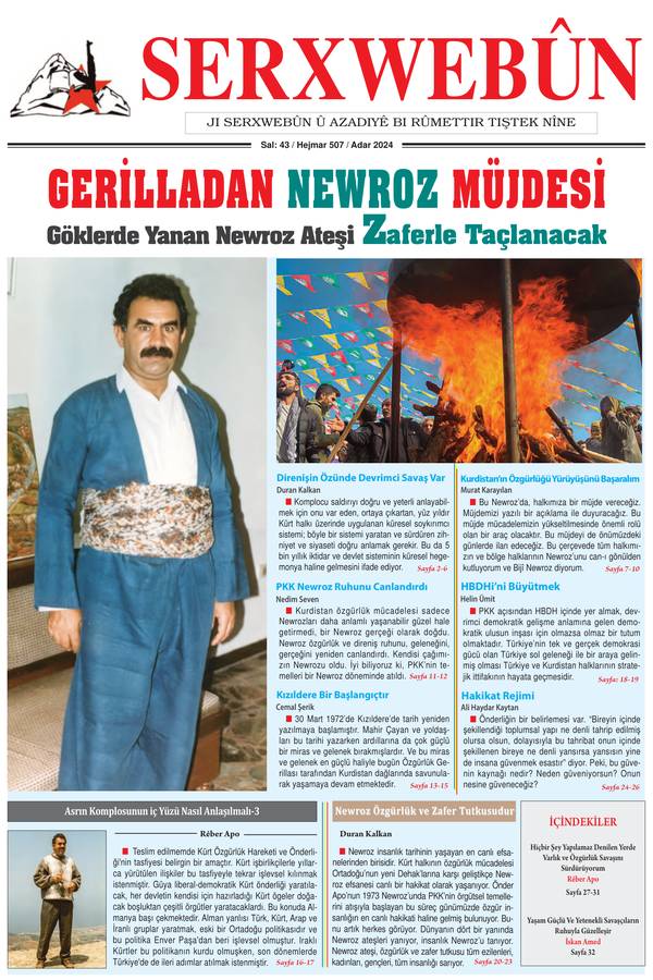 Serxwebûn — Mart 2024. Sayı 507 kapağı