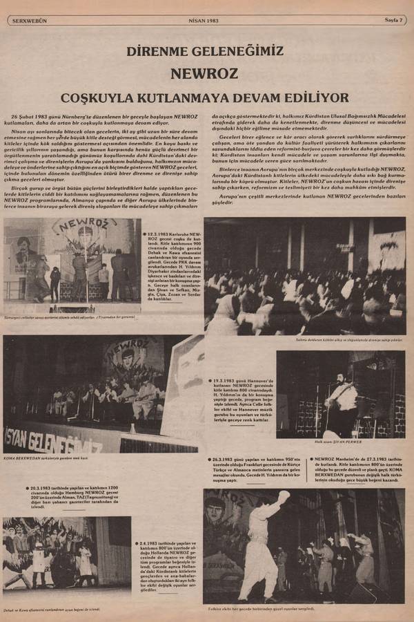 Serxwebûn — Nisan 1983. Sayı 16 kapağı