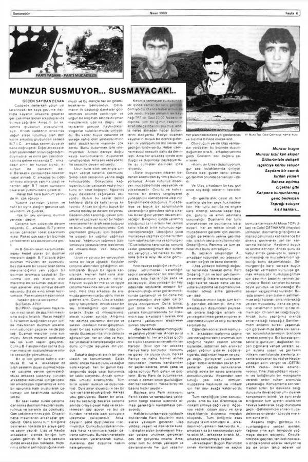 Serxwebûn — Nisan 1989. Sayı 88 kapağı