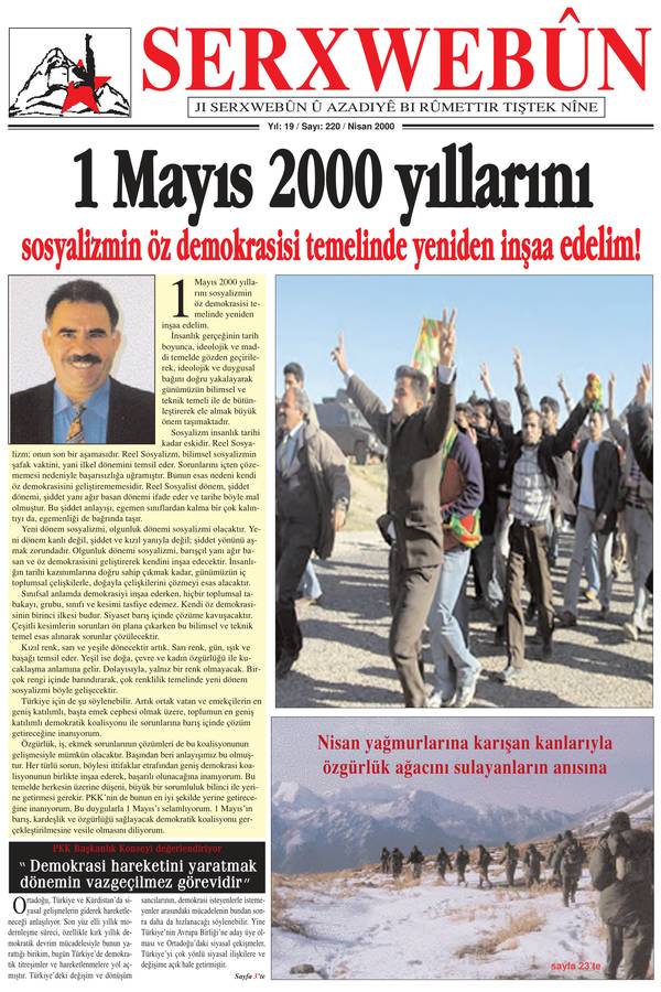 Serxwebûn — Nisan 2000. Sayı 220 kapağı
