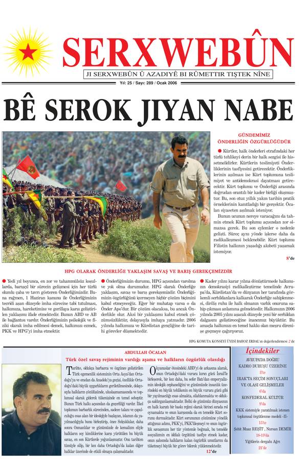 Serxwebûn — Ocak 2006. Sayı 289 kapağı