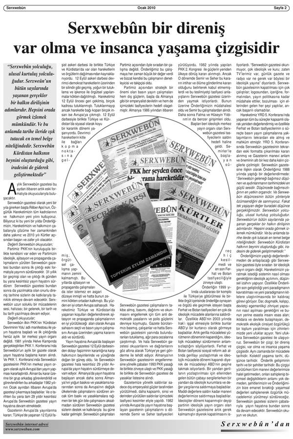 Serxwebûn — Ocak 2010. Sayı 337 kapağı