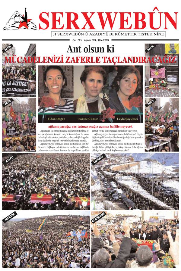 Serxwebûn — Ocak 2013. Sayı 373 kapağı
