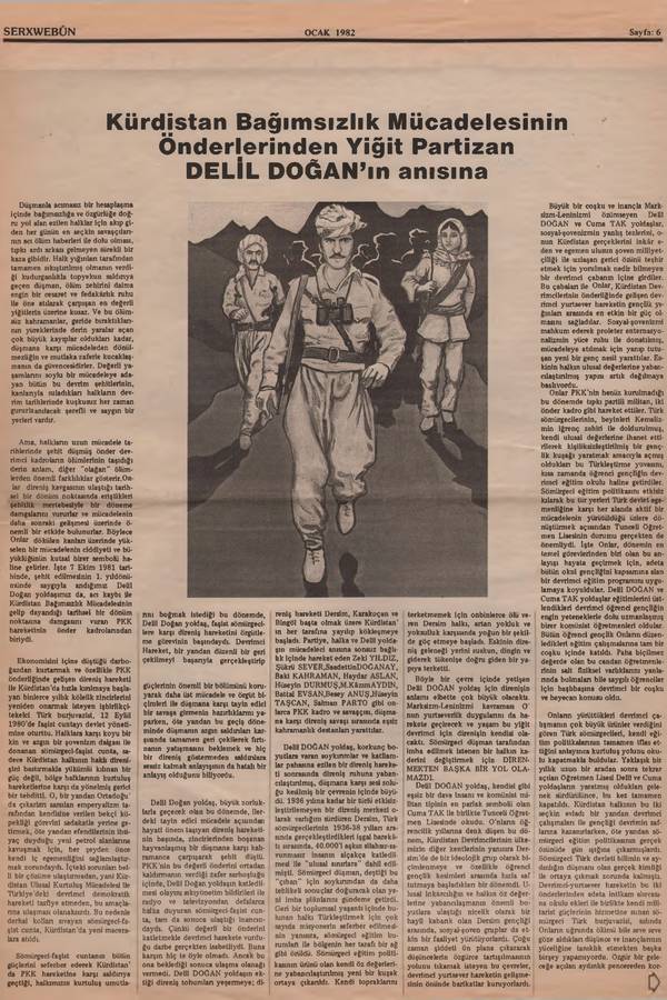 Serxwebûn — Subat 1982. Sayı 002 kapağı