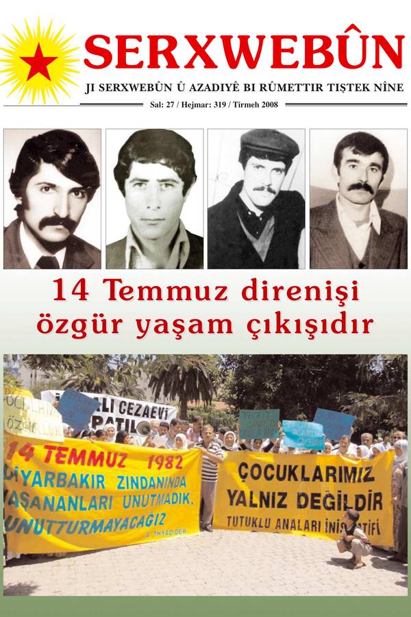Serxwebûn — Temmuz 2008. Sayı 319 kapağı