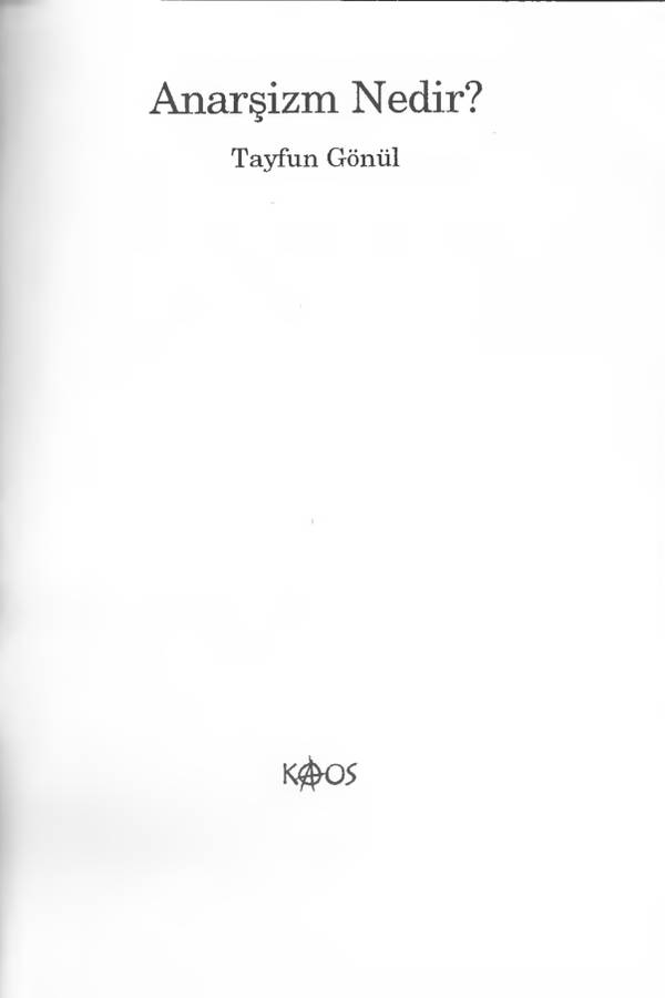 Anarşizm Nedir — Tayfun Gönül kapağı