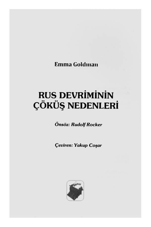 Emma Goldman — Rus Devriminin Çöküş Nedenleri kapağı