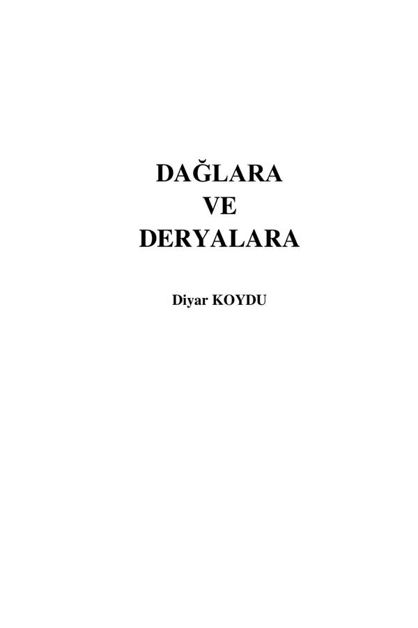 Dağlara ve Deryalara kapağı