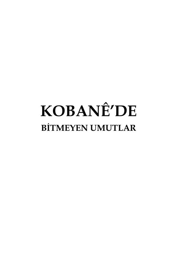 Kobanêde Bitmeyen Umutlar Son kapağı