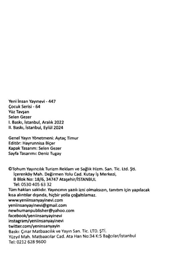 Selen Gezer — Yüz Tavşan kapağı