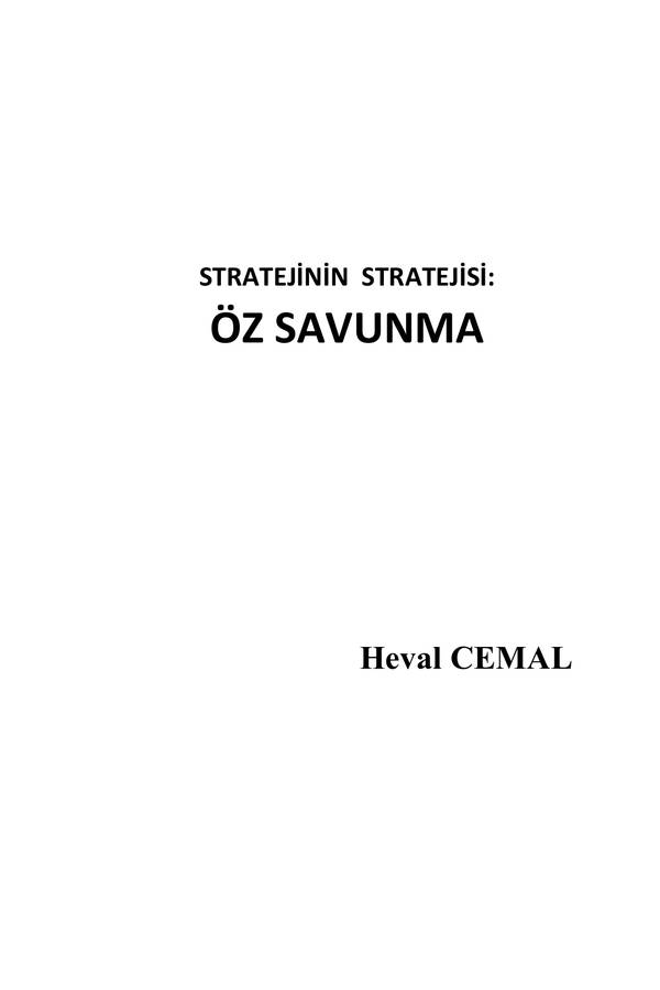 Stratejinin Stratejisi Öz Savunma Heval Cemal kapağı