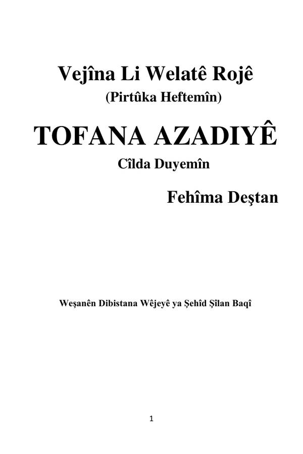 Tofana Azadiyê-2 kapağı