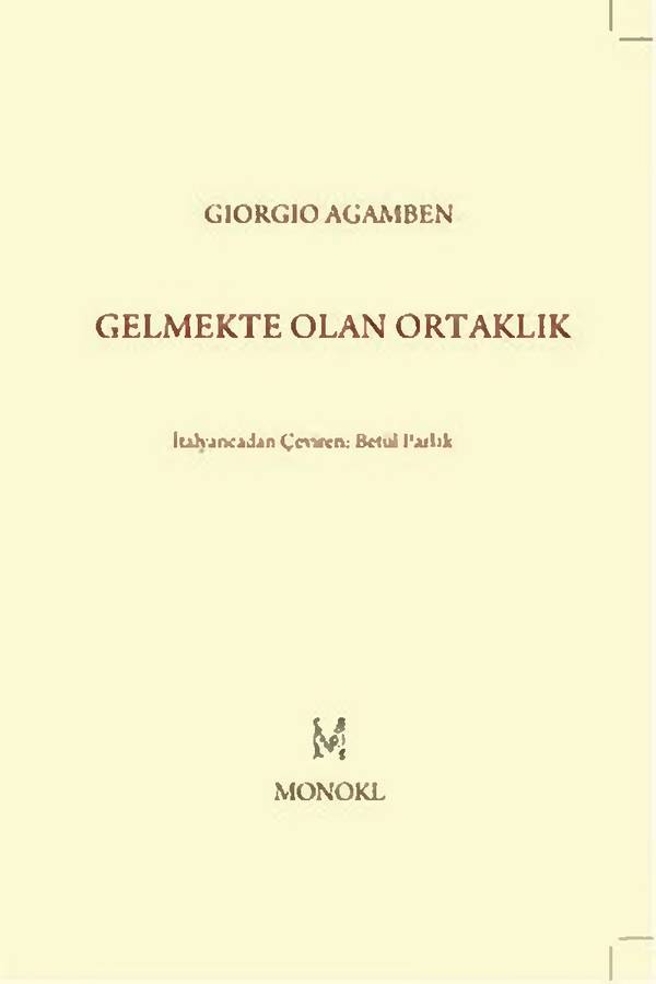 Gelmekte Olan Ortaklık — Giorgio Agamben kapağı