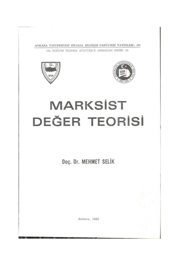 Marksist Değer Teorisi kapağı
