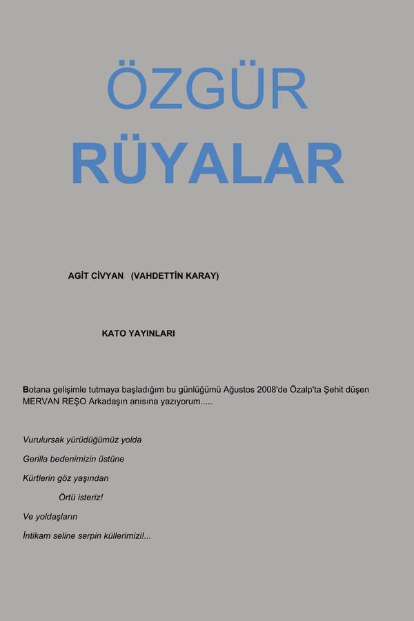 Özgür Rüyalar — Agit Civyan kapağı
