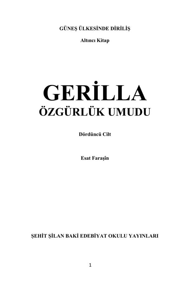 Gerilla Özgürlük — Umudu-4. Cilt kapağı
