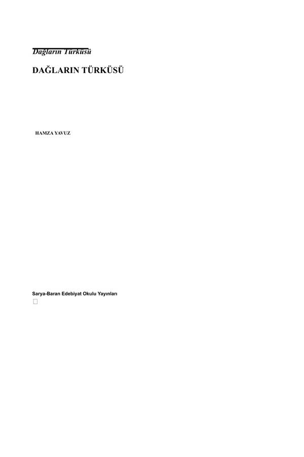 Daglarin Türküsü kapağı