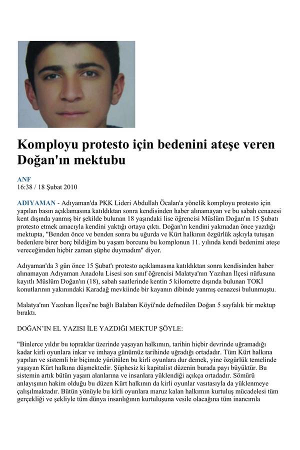 Müslüm Doğan Arkadaşın Mektubu kapağı